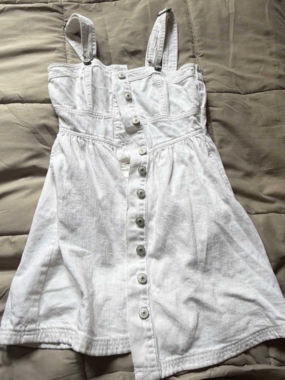 American Eagle Outfitters White Button-Down Sundress